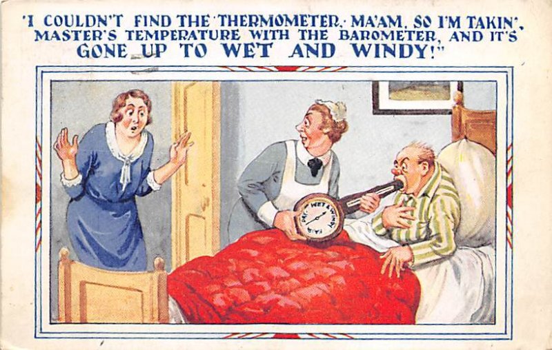 Nurse taking a Mans Temperature with a Barometer Cartoon Occupation, Doctor 1...