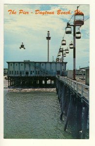 Daytona Beach, Florida/FL Postcard, The Pier, Sky Light/Helicopter/Space Needle