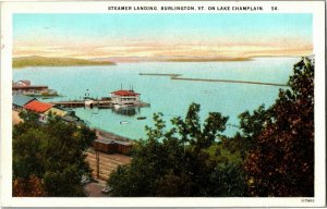 Steamer Landing, Burlington VT on Lake Champlain c1929 Vintage Postcard A75