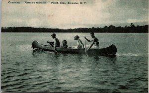 Canoeing, Pietsch's Gardens Peach Lake Brewster NY Vintage Postcard T65