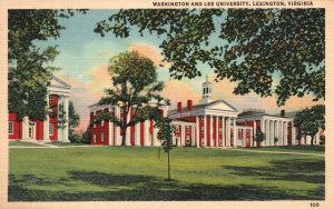 Vintage Postcard 1930's Washington and Lee University Lexington Virginia VA