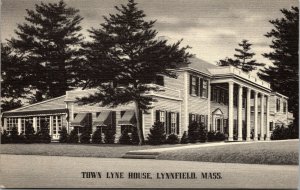 Vtg Town Lyne House Mansion Lynnfield Massachusetts MA Linen Postcard