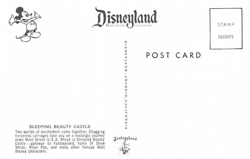 Sleeping beauty Castle fantasyland Disneyland, CA, USA Disney Unused 