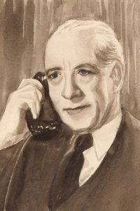 Lewis Stone Hollywood Film Actor Vintage Rare Old Hand Art Drawing