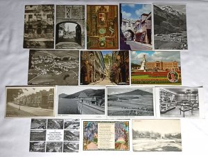 Vintage Postcard Lot of 16 European Interest Sites Color and Black/White RPPC