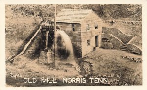 Norris TN Old Mill Water Shoot, Real Photo Postcard