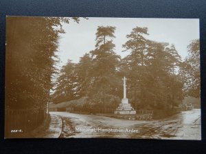 Warwickshire HAMPTON IN ARDEN Memorial - Old RP Postcard by Kings Series