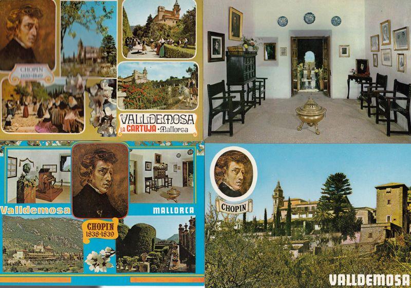 Mallorca Valldemosa Cartuja Chopin 4x Spanish Postcard s