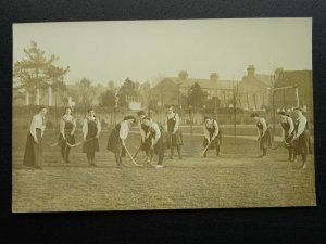 Cambridge School / College GIRLS HOCKEY TEAM - Old RP Postcard by Imperial Photo