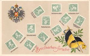 B95041 briefmarken sprache stamp language embossed heraldic germany