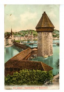 Switzerland - Luzern (Lucerne). Kapellbrucke, Water Tower