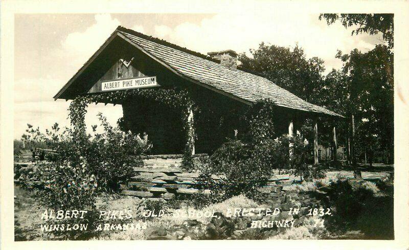 Albert Pikes Old School Winslow Arkansas 1940s RPPC Photo Postcard 2283 