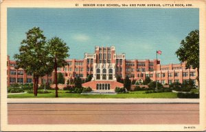 Vtg 1930s Senior High School 14th & Park Avenue Little Rock Arkansas AR Postcard