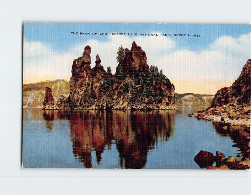 Postcard The Phantom Ship Crater Lake National Park Oregon USA
