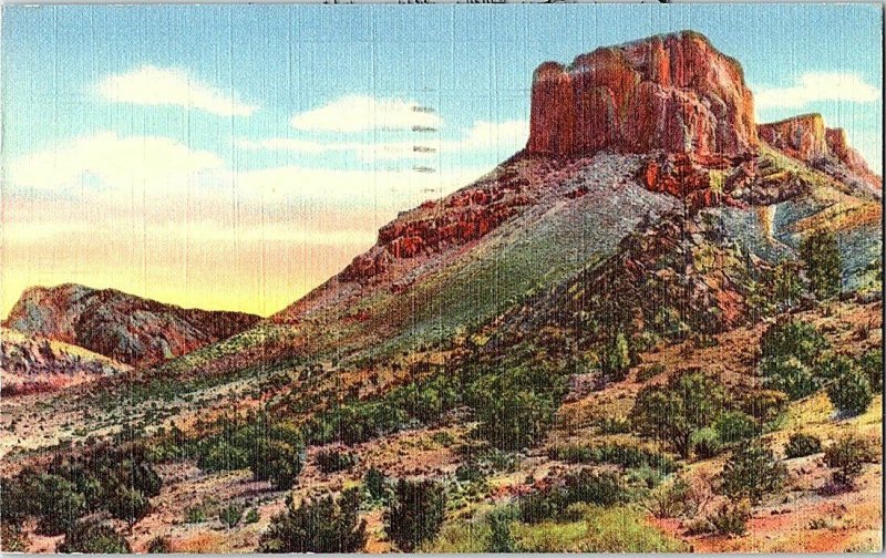 c1944 Postcard TX Casa Grande Chisos Mountains Texas Vintage Standard View Card  