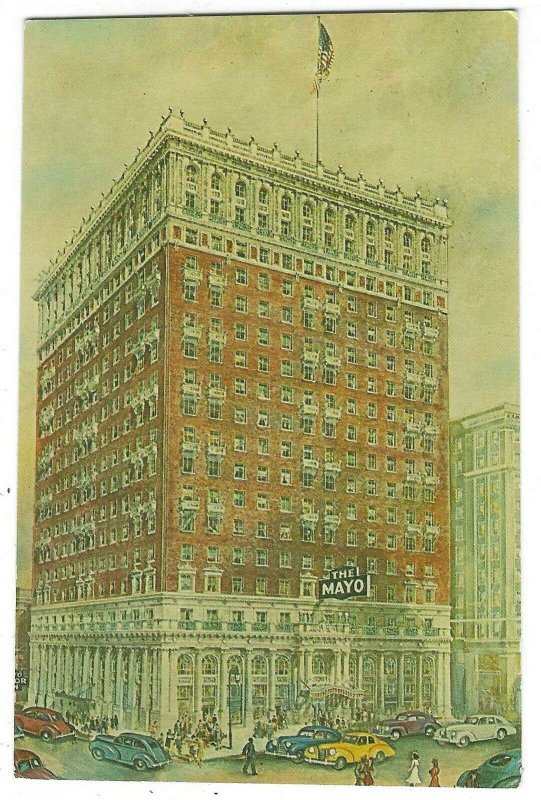 Early chrome postcard, The Mayo Hotel, Tulsa, Oklahoma