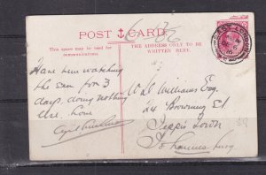 CAPE OF GOOD HOPE, EAST LONDON, TOWN HALL, 1906 ppc. 1d. EAST LONDON cds.