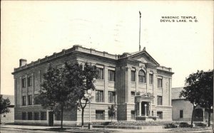 Devils Lake ND North Dakota Masonic Temple c1900-20s Vintage Postcard