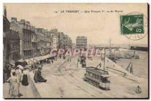 Old Postcard Tram Treport Quai Francois 1er Seen from Musoir