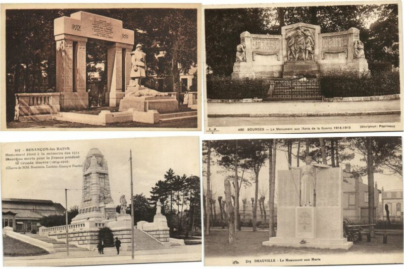 WAR MONUMENTS STATUES MILITARY WWI 250 Vintage Postcards Pre-1940 (L3395)