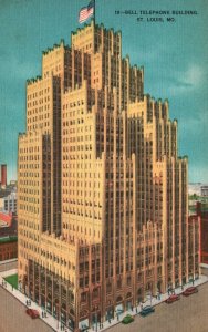 Vintage Postcard 1930's Bell Telephone Building St. Louis Missouri Paul Monroe