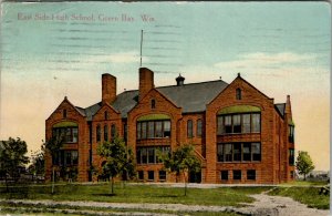 WI Green Bay Wisconsin East Side High School 1913 to Chicago IL Postcard U4