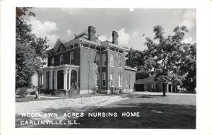 RPPC Postcard Woodlawn Acres Nursing Home Carlinville IL  Macoupin County,