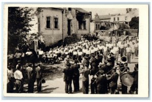 1945 Velka Polomi Silesian Village Marching Band Czech Republic Postcard