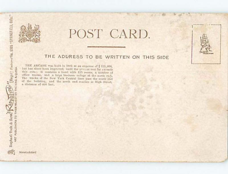 Pre-1907 BUILDING Springfield Ohio OH A0311