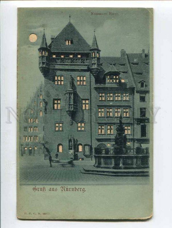 287097 GERMANY Gruss aus NURNBERG HOLD to LIGHT Vintage postcard