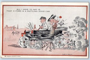 Cobb Shinn Signed Postcard Anti Ford Rattling Good Car Paynesville MN c1910's