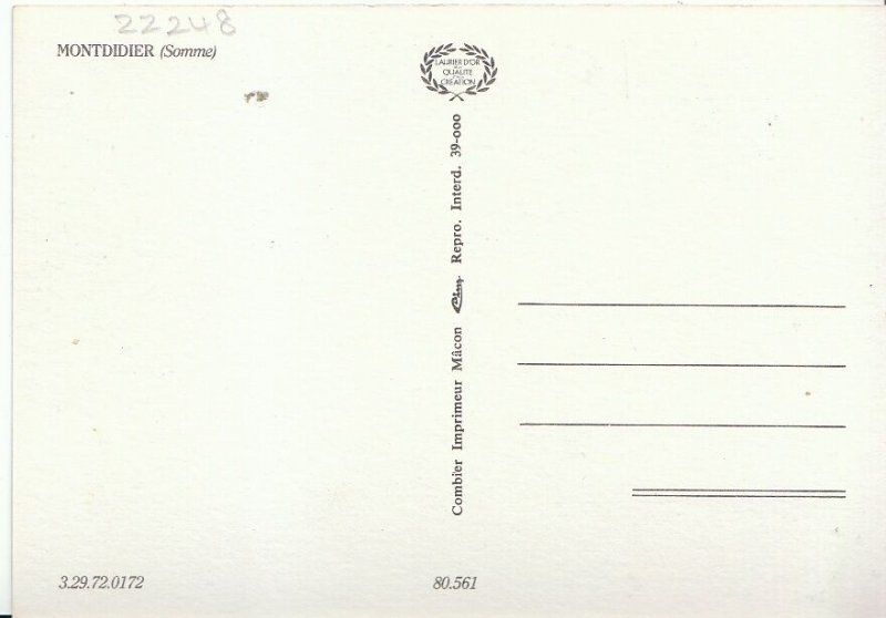 France Postcard - Montdidier - [Somme]   ZZ248