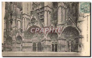 Old Postcard Bourges Cathedral Portal