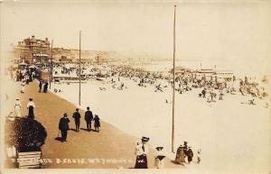 Weymouth UK Esplande & Sands Beach View RPPC Real Photo Postcard