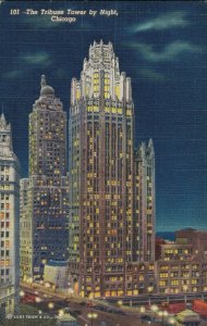 USA - The Tribune Tower by Night Chicago 03.32