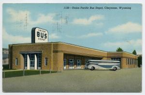 WY Union Pacific Bus Depot Cheyenne 1945