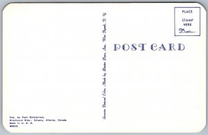 Vtg Calgary Alberta Canada Greyhound Building Street View 1950s Postcard