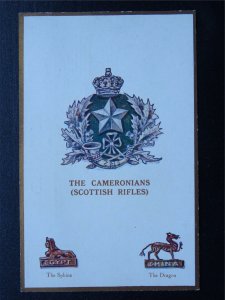 Regimental Badge THE CAMERONIANS SCOTT RIFLES c1915 Postcard Gale & Polden 1626