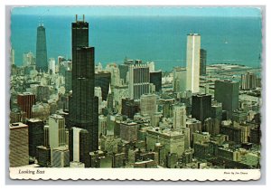 Looking East Aerial View Downtown Chicago c1975 Postcard Continental View Card