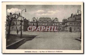 Old Postcard Poitiers Vienne Square and the Prefecture Hotel