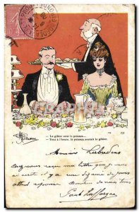 Old Postcard The Game Sent Guillaume Le Poisson Illustraeur