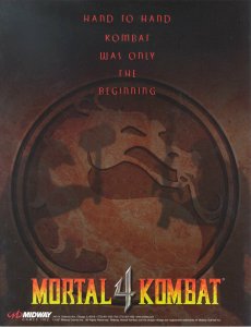 Mortal Kombat 4 Arcade FLYER Original 1997 NOS Video Game Art Sheet MK4 Vintage