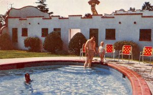 NORFOLK, VA Virginia  HACIENDA MOTEL Pool~Man & Child ROADSIDE  c1950's Postcard
