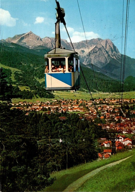 Germany Garmisch-Partenkirchen Wankbahn mit Zugspitzgruppe 1981