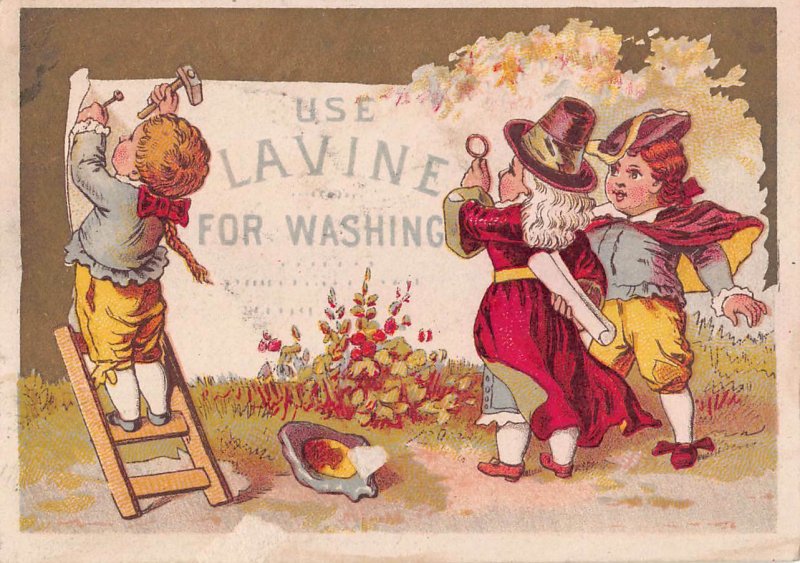 Lavine Powdered Soap, Hartford, CT,19th Century Trade Card, Size: 76 mm x 110 mm