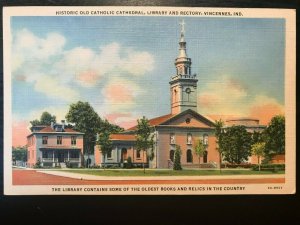 Vintage Postcard 1936 Old Catholic Cathedral, Vincennes Indiana (IN)