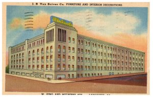J B Sciver Co Furniture Lancaster PA Department Store Postcard Posted 1954