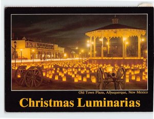 Postcard Christmas Luminarias Old Town Plaza Albuquerque New Mexico USA