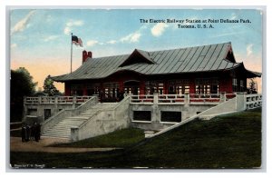 Electric Railway Station Point Defiance Tacoma Washington WA UNP DB Postcard R9