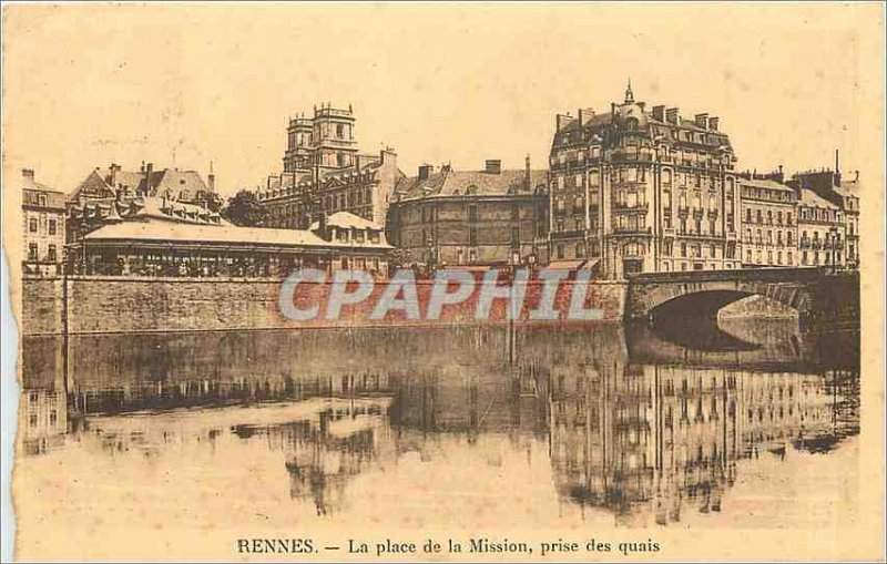 Old Postcard Rennes instead of the Mission taking docks